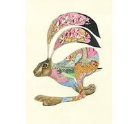 Brown Hare Card Daniel Mackie Designs 7 x 5 inches black in cello with envelope