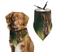 Brown Hare in The Grass Dog Scarf Triangle Bandana Cat Soft Puppy Scarfs for Small Medium Pets