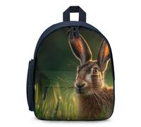 Brown Hare in The Grass Simple Small Capacity Backpack with One Side Pockets Casual Daypack for Men Women