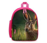 Brown Hare in The Grass Simple Small Capacity Backpack with One Side Pockets Casual Daypack for Men Women