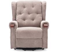 (Brown) Harrogate Fabric Electric Rise Recliner Sofa Armchair