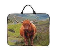 Brown Highland Cattle, 14 Inch Laptop Sleeve, Notebook Bag Laptop Case Sleeve Briefcase with Handle