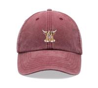 Brown Highland Cow Baseball Cap Vintage Washed Unisex Dad Hat Adjustable Red