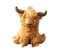 Brown Highland Cow Doorstop 1.5kg Fluffy Faux Fur Indoor Weighted Animal Door Stay