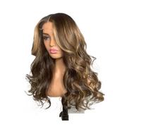 Brown Highlight V Part Wig Body Wave For Black Women Glueless Full Head Clip In Half Wig 200 Density(22inch)