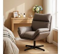(Brown) HOMCOM Accent Chair with 360 Swivel