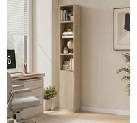HOMCOM Bookcase Adjustable Shelf 6-Tier Oak Wood Effect