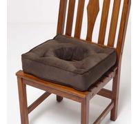 (Brown) HOMESCAPES Faux Suede Coccyx Cushion with Ties