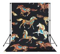 Brown Horse Print Photo Studio Background 5x7ft Soft Photo Backdrop Curtain For Studio Content Creator Equipment