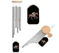 Brown Horse Racing Aluminium Wind Chime Memorial Chimes Soothing Melodic Windchimes for Garden Backyard Patio Outside Decor