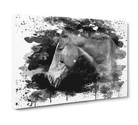 Brown Horse Vol.2 V4 Canvas Print | Gallery Wrapped 30mm Frame Wall Art | 24x16 inches | Ready to Hang | Modern Animals Picture | Living Room Bedroom Lounge Office
