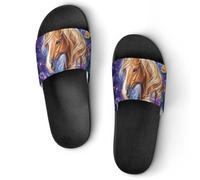 Brown Horse with Long Blonde Mane Shower Shoes Slipper for Women Men Beach Slippers Quick Drying Non Slip Open-Toe Sandals