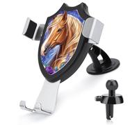 Brown Horse with Long Blonde Mane Trendy Car Cradles for Smartphone Car Phone Holder Automatic Clamp from 4.0 to 6.0 Inches