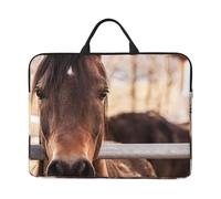 brown Horses Printed 14 Inch Laptop Sleeve Case with Handle Portable Computer case Laptop Bag with Zipper