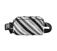 Brown Houndstooth Gold Waterproof Waist Bag Fanny Pack with Adjustable Strap for Travel Vacation Running, Black and White Stripes, One Size