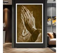 Brown Islam Praying Hands Art Posters Print Religious Belief Wall Background Canvas Painting Living Room Bedroom Decor 35x50cm Frameless