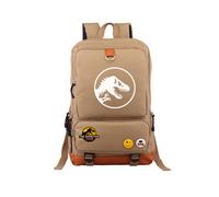 (Brown) Jurassic World Luxury Backpack Rucksack Student School Bag Travel Daypack for Children Boys Girls