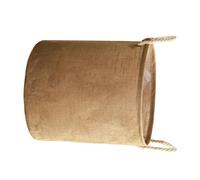 Brown Jute Dirty Laundry Basket with Handle, Waterproof Foldable Hamper | Cotton Rope Trim, Simple Design, Bedroom Storage, Bathroom Organisation, Clothing Basket, Stackable Laundry Hamper