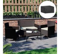 (Brown) Kendal 4 Piece Rattan Garden Outdoor Set + Cover