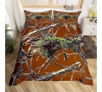 (Brown Khaki, Super King(No Comforter)) Homewish Hunting Bear Deer Comforter Cover Army Green Camo American Flag Bedding Set Double For Kids Boys Teen Men,Woodland Hunting Theme Duvet Cover
