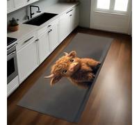 Brown Kitchen Mat Animal Highland Cow Non-Slip Washable Standing Mat 40 x 120 cm Carpet Runner for Kitchen Laundry Home Office