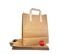 Brown Kraft Paper Bags with Handles - (Small - 9 x 7 x 3.5", 50 Pack) Durable, Biodegradable and Recyclable | Perfect for Takeaway, Shopping, Retail, and Gifting