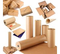 Brown Kraft Wrapping Paper roll Made from 100% Recycled Paper ECO Biodegradable & Fully Recyclable Ideal for Arts Crafts Gifts Wrapping Shipping Floor Covering (Imitation Kraft, 1150mm x 225 metres)