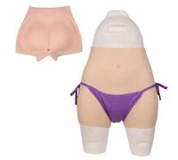Brown,L,Silicone Panties Butt Enhance Briefs Realistic Fake Vagina Underwear Transgender Camel Toes Hiding Gaff Boxer Panty