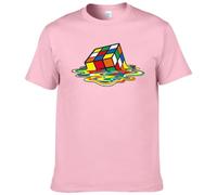 (brown, L) Summer Cotton T-Shirt Rubik's Printing T-Shirt Funny Hipster Graphic Tee Shirt Top Unisex Man Short Sleeve Cool Tees #304