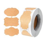 Brown Labels - 300 Pieces Roll of Self-Adhesive Stickers in - Measures 5 x 3 cm for Jars | for Bottles, Storage, Pantry, Decoration, Crafts and Shops