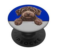 Brown Labradoodle Cute Peeking Doodle Puppy Dog PopSockets Adhesive PopGrip