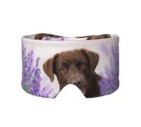 Brown Labrador Lavender Dogs Retriever, Full Eye Covers Light Blocking Eye Mask Sleep Eye and Ear Muffs
