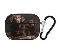 Brown Labrador Retriever AirPods Pro 2 Case Cover, Shockproof Hard Shell Protective Case for Women Men, Compatible with Airpod Pro Case 2nd/1st Generation with Keychain-Black