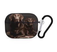 Brown Labrador Retriever AirPods Pro Case Cover with Keychain Ring PC Hard Shell Protective Case for AirPods Pro 2nd for Women Men Generation Easy Open Full Drop Protection Cover Black-Style