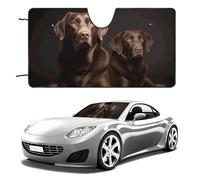 Brown Labrador Retriever Car Windshield Sun Shade Keep Car Interior Cool 55"x30" Folding Front Window Sun Shade, Heat Shield for SUV, Truck, Blocks UV