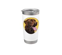 Brown Labrador Retriever Chocolate Lab Mom Dog Mama Dad Stainless Steel Insulated Tumbler
