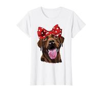 Brown Labrador Retriever Chocolate Lab Mom Dog Mama Dad Value Graphic T-Shirt, Women, White, S
