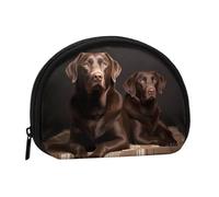Brown Labrador Retriever Coin Purse Personalized Coin Bag for Women Men Change Purse Small Wallets with Zipper Mini Shell Coin Pouch Outdoor Shopping Change Storage Bag Handbags Gifts