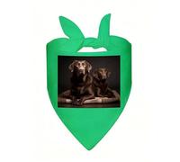 Brown Labrador Retriever Dog Bandana, Classic Plaid Dog Bandanas for Small Medium Large Dogs, Adjustable Washable Cotton Pet Scarf, Reversible Triangle Bibs for Puppy Dogs Cats Birthday Party Daily We