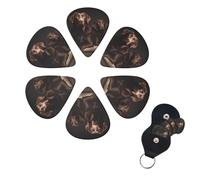 Brown Labrador Retriever Guitar Picks 6 Pack 3 Different Thickness Celluloid Guitar Plectrums with Guitar Pick Holder Personalized Guitar Pick for Acoustic Guitar, Electric Guitar, Bass, Ukulele