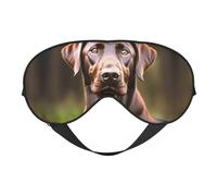 Brown Labrador Retriever Print Breathable Full-Cover Eye Mask Stylish Adjustable Nap Night Restful Environment