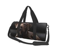 Brown Labrador Retriever Print Round Duffel Bag, Canvas Overnight Travel Tote Bag, Waterproof and Tear-Resistant.Foldable Weekend Travel Bag