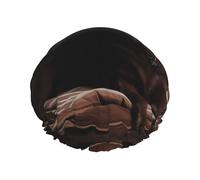 Brown Labrador Retriever Print Shower Cap for Women & Men - Reusable, Double Layer, Breathable, Hair Bath Cap One Size