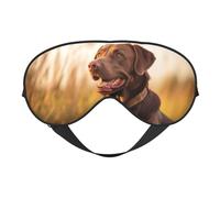 Brown Labrador Retriever Print Sleep Mask Silk-Like Eye Mask Sleeping Eye Mask for Women Men for Travel Sleep Relaxation