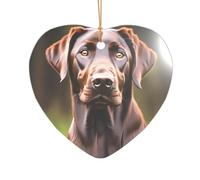 Brown Labrador Retriever Print Xmas Ornament Hanging Decor, Acrylic Romantic Christmas Decoration for Home Wedding Anniversary