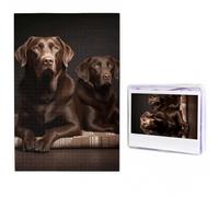 Brown Labrador Retriever Puzzles 500 Pieces Personalized Jigsaw Puzzles Photos Puzzle for Adults Challenging Picture Puzzle with Storage Bag Jigsaw for Men Women Home Decor (19.7" x 29.5")