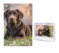 Brown Labrador Retriever Puzzles 500 Pieces Personalized Jigsaw Puzzles Photos Puzzle for Adults Challenging Picture Puzzle with Storage Bag Jigsaw for Men Women Home Decor (19.7" x 29.5")