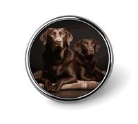 Brown Labrador Retriever Round Badge Cute Enamel Lapel Pin Brooches Button Pin Personalized Clothing Decoration Unisex Badge Holder Hats Bags Shirts Decor