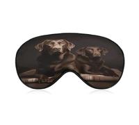 Brown Labrador Retriever Sleep Mask Soft and Comfortable Night Sleeping Mask Face-Hugging Padded Eye Cover with Adjustable Band for Deep Rest Travel Shift Work