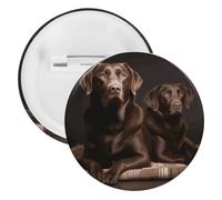 Brown Labrador Retriever Tinplate Badge Personalized Round Brooch Large Craft Button Suitable for Teachers, Nurses, Doctors, Staff, Party Gift Accessories, 12PCS, Plastic, plastics